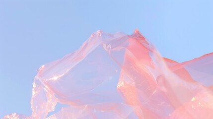 Abstract fluid background with pastel pink, blue, and gold hues, glossy texture, and luminous reflections