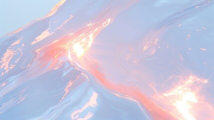 Abstract fluid background with pastel pink, blue, and gold hues, glossy texture, and luminous reflections. Background 