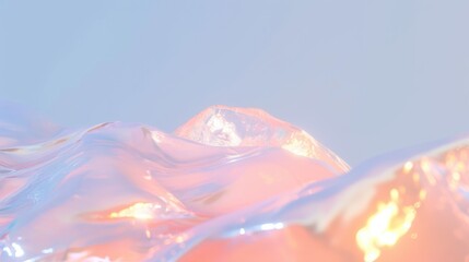 Abstract fluid background with pastel pink, blue, and gold hues, glossy texture, and luminous reflections. Walpaper