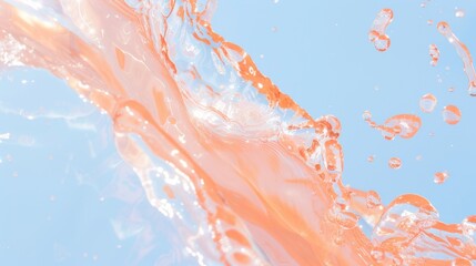 Abstract fluid background with pastel pink, blue, and gold hues, glossy texture, and luminous reflections. Background 