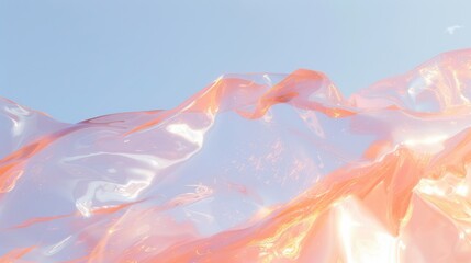 Abstract fluid background with pastel pink, blue, and gold hues, glossy texture, and luminous reflections. Background 