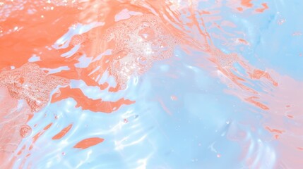 Abstract fluid background with pastel pink, blue, and gold hues, glossy texture, and luminous reflections. Background 