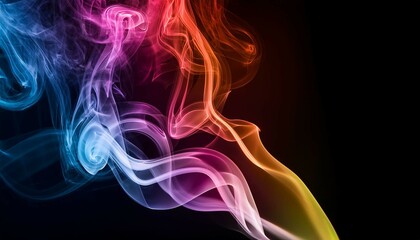 colorful smoke on black background