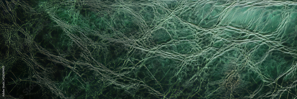 Poster textured green leather background with visible scratches and harsh shadows for design use