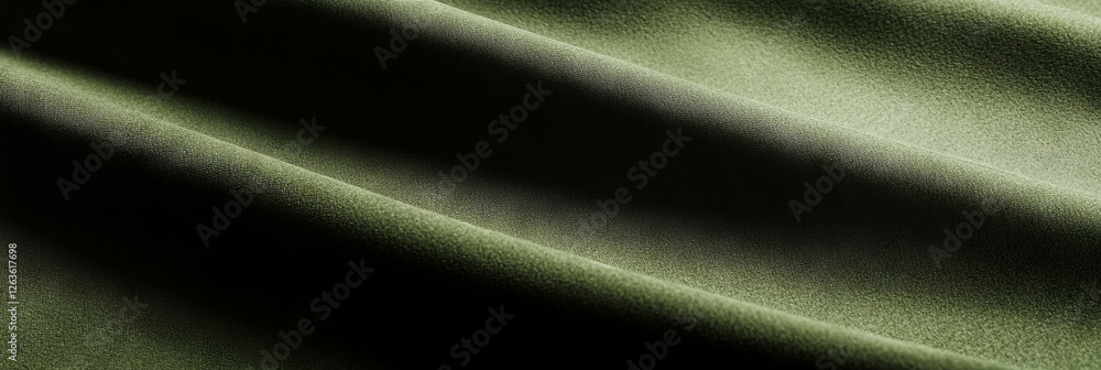 Poster soft olive green suede fabric with deep shadows and smooth texture for elegant design projects