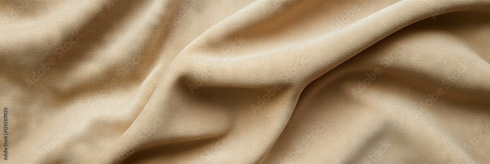 Poster soft texture of sand beige suede fabric with visible grain and short nap for background use