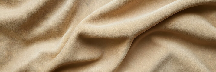 Soft texture of sand beige suede fabric with visible grain and short nap for background use