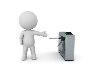 3D Character showing turnstyle