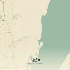 Fototapeta premium Vintage map of Oggau, Austria.