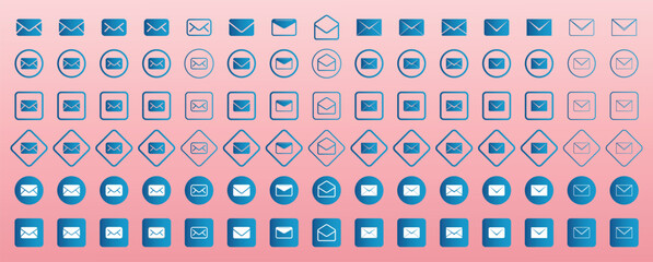 Mail icon set. Email icon vector. Envelope icon, E-mail icons. Envelope illustration. Mail icon vector for web, computer and all mobile apps