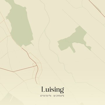 Vintage map of Luising, Austria.