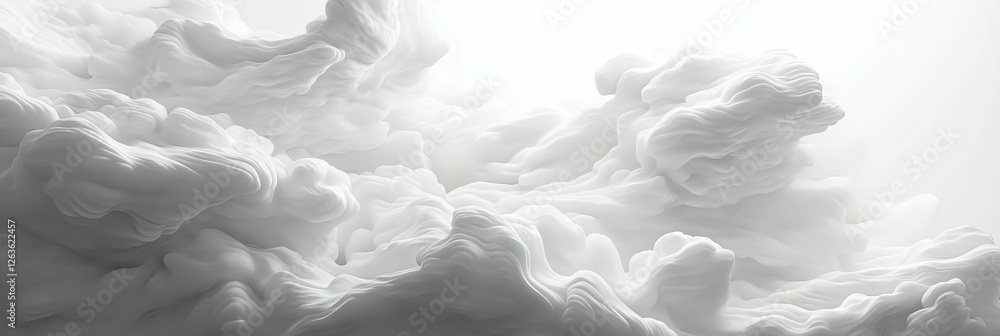 Poster abstract cloud pattern displaying soft whites and textured matte finish