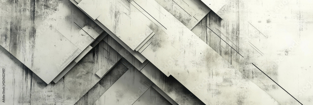 Poster abstract geometric texture in light grays with a matte finish creating visual harmony