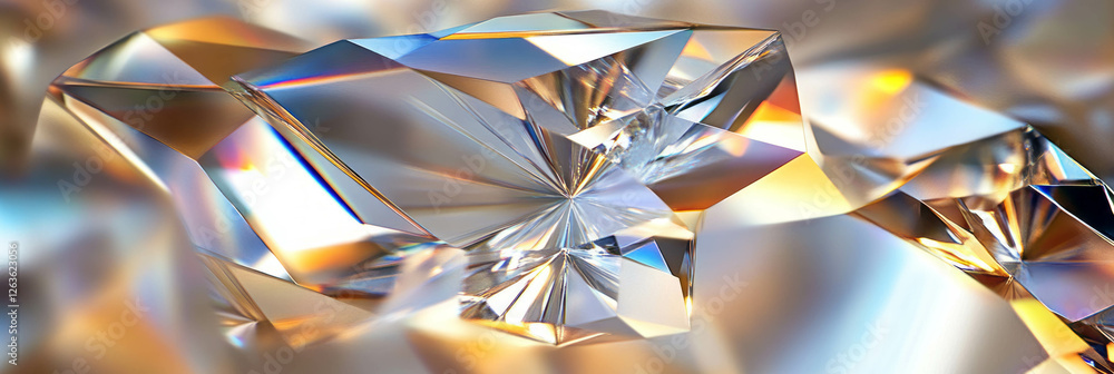 Poster dynamic interplay of angular and circular crystal flares creating vibrant light patterns