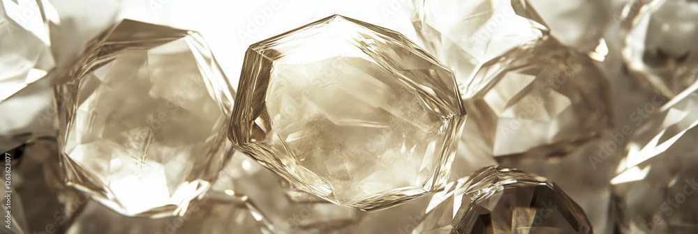 Poster dynamic interplay of angular and circular crystal flares creating mesmerizing light patterns