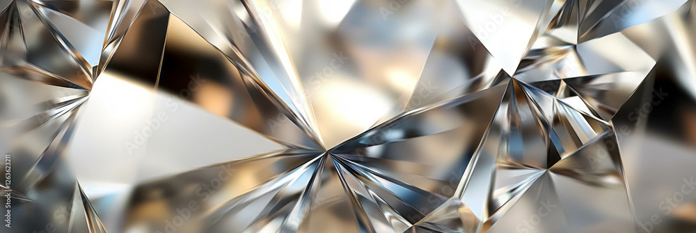Poster texture of angular crystal flares with sharp edges and vibrant color separation