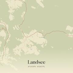 Vintage map of Landsee, Austria.