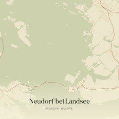 Vintage map of Neudorf bei Landsee, Austria.