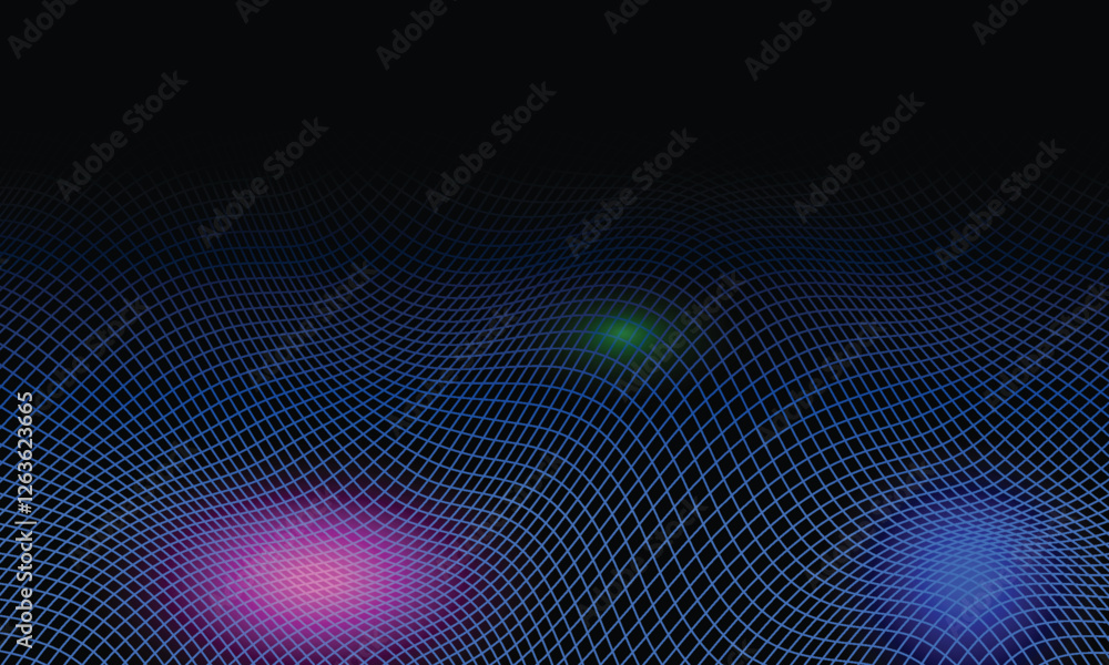 Poster cyber big data flow particles bokeh. digital neural network. concept of ai artificial intelligence t