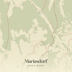 Obraz premium Vintage map of Mariasdorf, Austria.