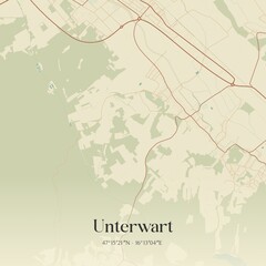 Vintage map of Unterwart, Austria.