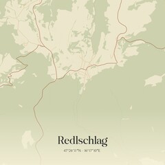 Obraz premium Vintage map of Redlschlag, Austria.