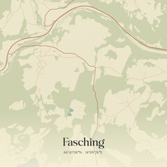 Vintage map of Fasching, Austria.