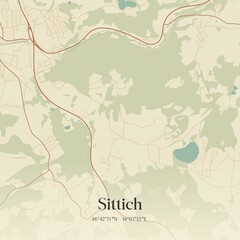 Fototapeta premium Vintage map of Sittich, Austria.