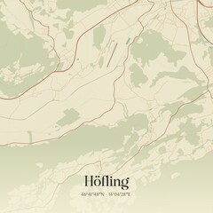 Fototapeta premium Vintage map of Höfling, Austria.
