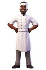 PNG Standing cartoon adult chef.