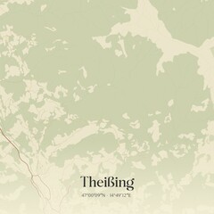 Vintage map of Theißing, Austria.