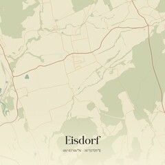 Vintage map of Eisdorf, Austria.