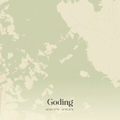 Fototapeta premium Vintage map of Goding, Austria.