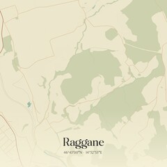 Naklejka premium Vintage map of Raggane, Austria.