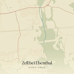 Vintage map of Zell bei Ebenthal, Austria.