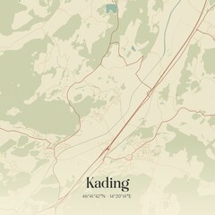 Fototapeta premium Vintage map of Kading, Austria.