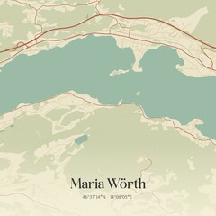 Obraz premium Vintage map of Maria Wörth, Austria.