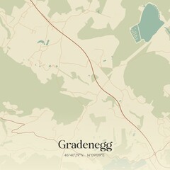 Fototapeta premium Vintage map of Gradenegg, Austria.