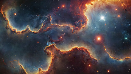 Fototapeta premium Space background with many stars