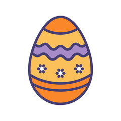 Colorful decorative Easter egg with bright patterns suitable for festive celebrations and springtime activities