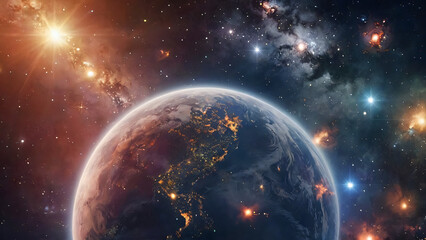 Obraz premium Space background with many stars