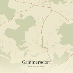 Vintage map of Gammersdorf, Austria.