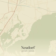 Vintage map of Neudorf, Austria.