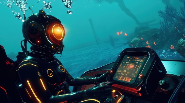 Humanoid AI Agent Piloting an Underwater Research Craft