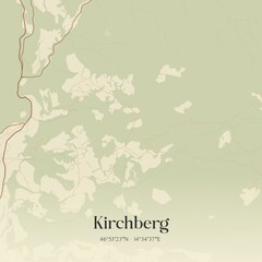 Vintage map of Kirchberg, Austria.