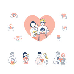 ハートとさまざまな人々　セット