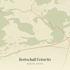 Obraz premium Vintage map of Rottschaft Feistritz, Austria.