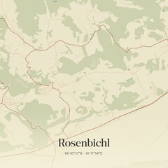 Vintage map of Rosenbichl, Austria.