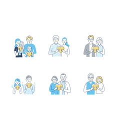 ハートを持つさまざまな人々　セット