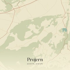 Fototapeta premium Vintage map of Projern, Austria.